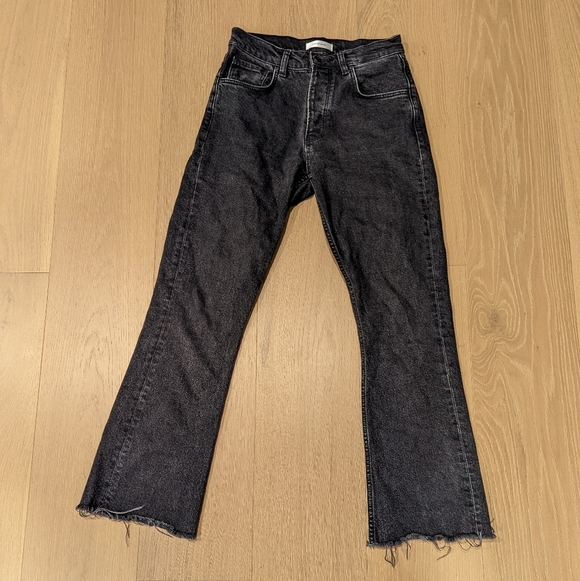Anine Bing Denim - Women's Black Denim Cropped Jeans